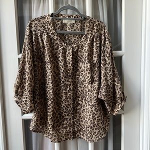 LOFT animal print blouse
